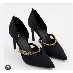 Boden Womens Heels Crystal Strap Pumps Court Shoes Black Sz US 9 EU 40 NWOB